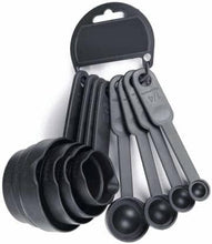 SLCE 8-Pieces Plastic Measuring Spoon and Cup Set (Black, Pack of 1)