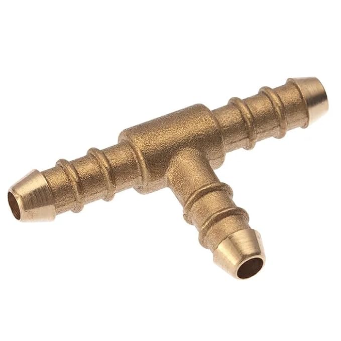 3-way Brass "T" joint Adapter | LPG T Hose |  barbed splitter, connector