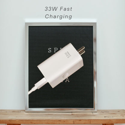 33W Fast Charger Adapter with USB to Type-C Cable | Quick Charge (QC) Technology | Wall Charger for USB-C Devices (White) - Flymaster Shop