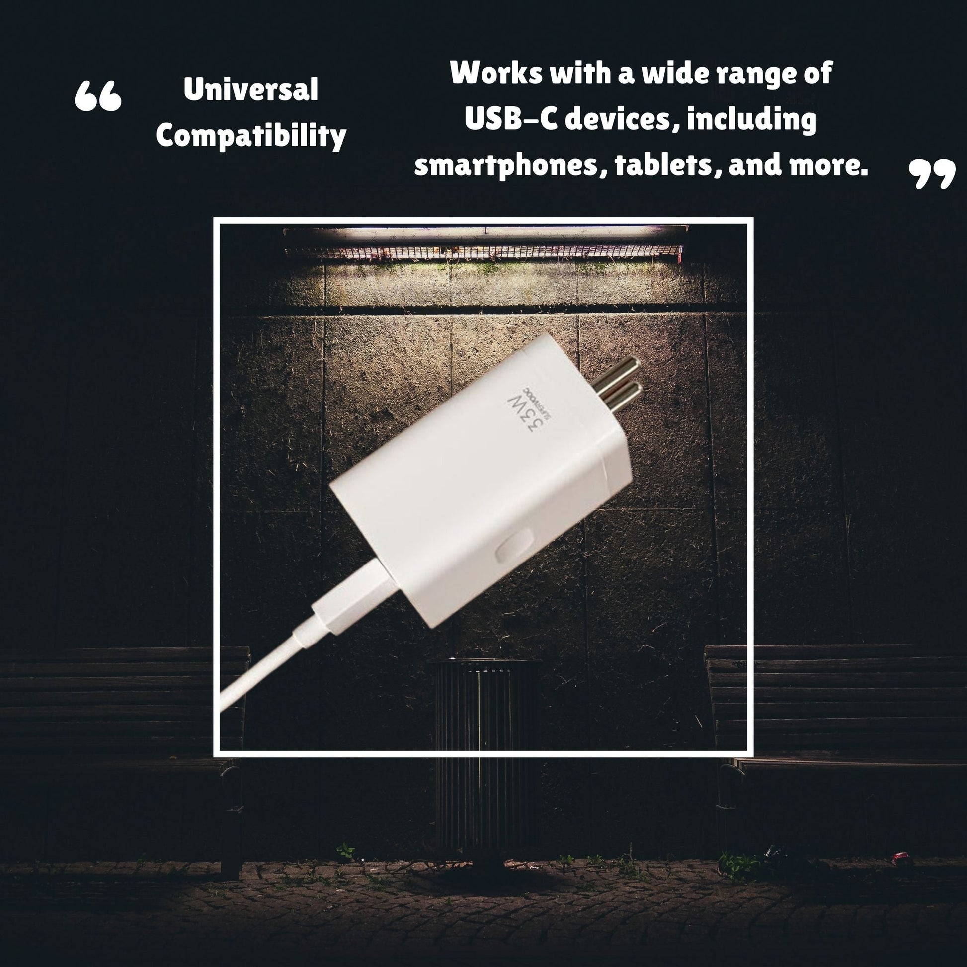 33W Fast Charger Adapter with USB to Type-C Cable | Quick Charge (QC) Technology | Wall Charger for USB-C Devices (White) - Flymaster Shop
