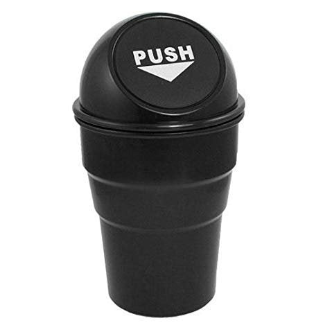 Mini Dustbin for Travel | Car Accessories |  Portable and Universal to Fit All Cars - Black, Pack of 1