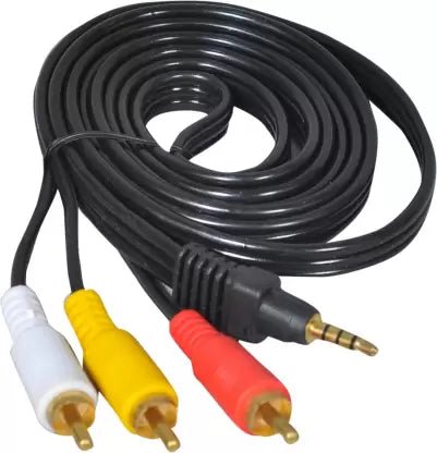 3.5mm Aux/Composite RCA TV-Out Cable | Audio/Video Accessories | Transmits Audio/Video Signals for Television Viewing in Multicolor - Flymaster Shop