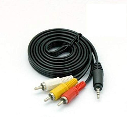 3.5mm Aux/Composite RCA TV-Out Cable | Audio/Video Accessories | Transmits Audio/Video Signals for Television Viewing in Multicolor - Flymaster Shop