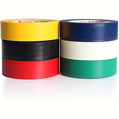 Electric Insulating Tape | Multipurpose and Water Proof | Suitable for Home and Outdoor Use | Includes 6 Multicolored Rolls