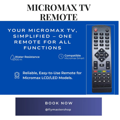 Micromax LCD/LED TV Remote Control | Easy Navigation & Control for LCD/LED TV Models.