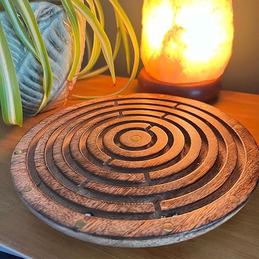 4" Handcrafted Wooden Labyrinth Maze Puzzle Game - Ball in a Maze Toy for Kids, Boys & Girls - Fun Indoor Brain Teaser, Skill-Building Puzzle Gift for All Ages. - Flymaster Shop
