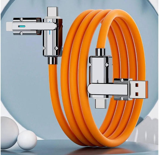 4 - in - 1 Data Cable | Fast Charging Portable Cord for Travel & Outdoor | USB Type - C, USB, Fast Charger, Retractable Cable (Pack of 1, Multicolor) - Flymaster ShopFlymaster ShopB0D93PSHVM