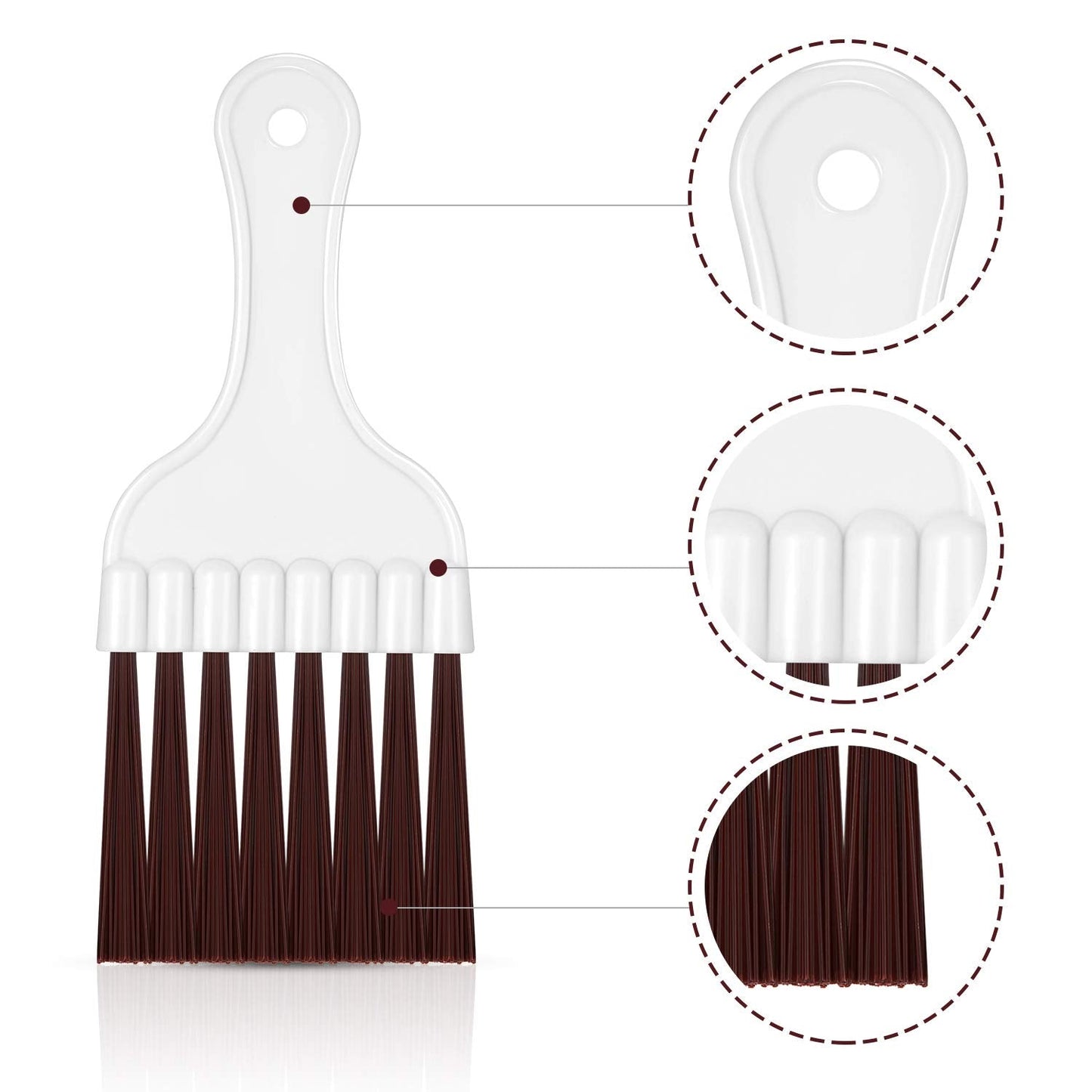 4 Packs Air Conditioner Condenser Fin Cleaning Brush Refrigerator Coil Cleaning Whisk Brush Small Plastic Whisk Brush (Brown) - Flymaster Shop