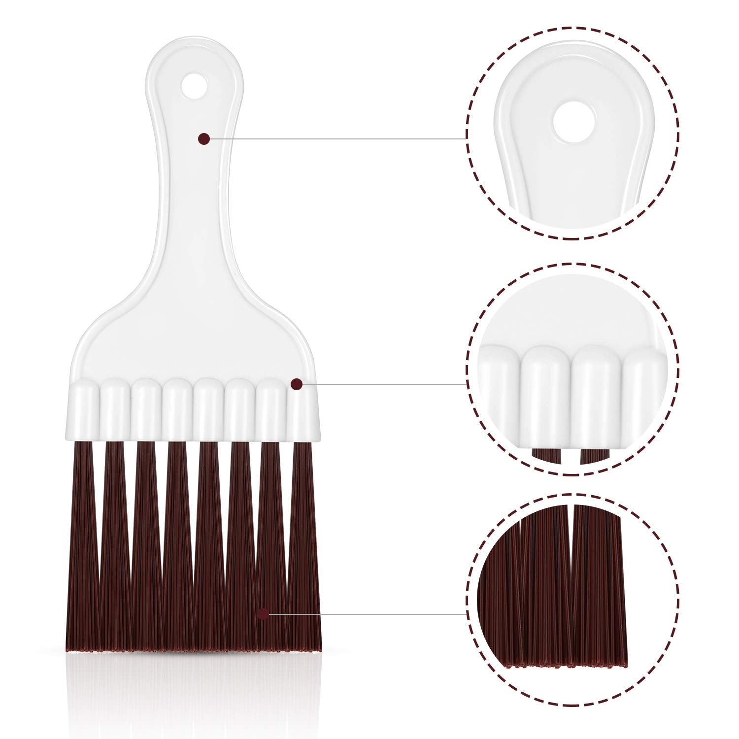 4 Packs Air Conditioner Condenser Fin Cleaning Brush Refrigerator Coil Cleaning Whisk Brush Small Plastic Whisk Brush (Brown) - Flymaster Shop