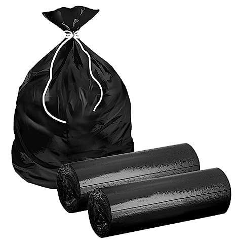 Garbage Bag - 60 Pieces (30 Pieces) 19 Inches X 21 Inches (Pack Of 2, Black, plastic)