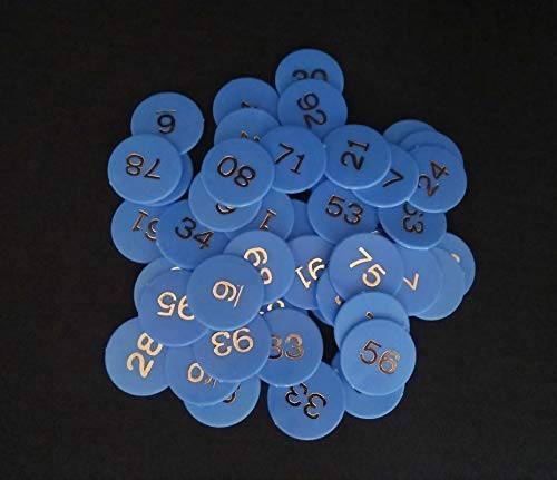 Plastic Numerical Token/Coins (1 To 100) Number Coins Yellow Colur(Small) (Coins Size 31Mm)