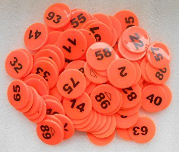 Plastic Number Token, Coins Pack of 1 to 100, Random Colour,For Board Games & Other Uses,Hotel,Poker,Counters,