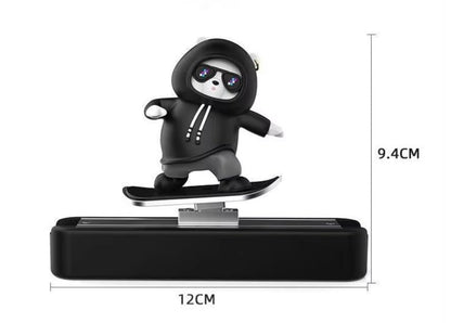 Car Skateboard Sliding Teddy Decoration (Black) – Cute Dashboard Figurine Showpiece for Car, Office, and Home Table Display car Accessories 2025