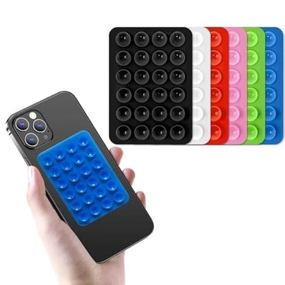 Suction Phone Case (Pack of 3, Multicolour) – Anti-Slip Silicone Back Cover, Multipurpose Hands-Free Sticky Pads for Selfies, Videos, Mirror, Shower, Car Dashboard & Windshield Mount.