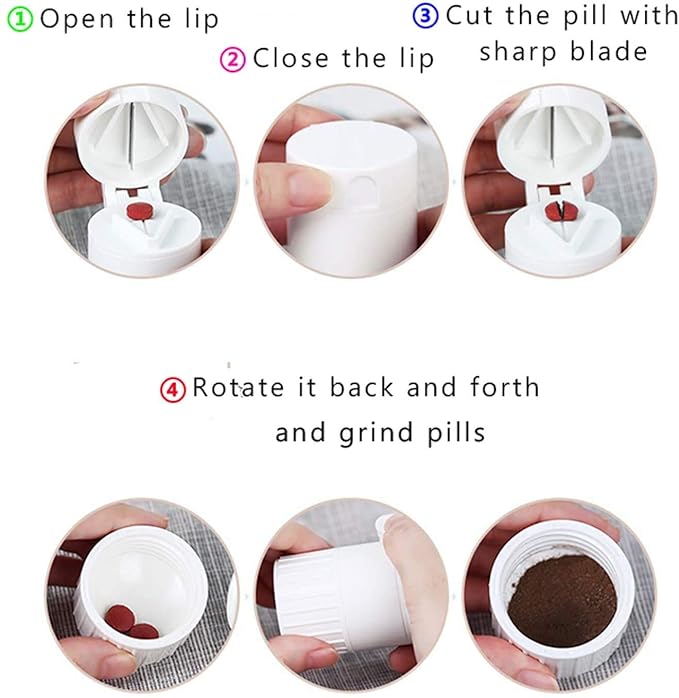 3 in 1 Function Tablet Cutter, Crusher & Pill Storage | Health | Double Tablet Storage, Water Storage Perfect For Carrying Cutting and Organising Medicines