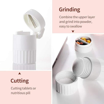 3 in 1 Function Tablet Cutter, Crusher & Pill Storage | Health | Double Tablet Storage, Water Storage Perfect For Carrying Cutting and Organising Medicines