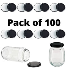 Glass Jars Air-Tight Black Metal Caps – Stylish Storage for Pantry, Spices, and More (82mm), Metal Lid for Glass jar/Bottles.