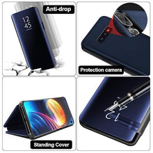 Oppo Reno 6 5G Clear View Electroplate Mirror Protective Leather Flip Cover with Glass - Premium, Stylish, and Durable Case for Ultimate Protection and Functionality.