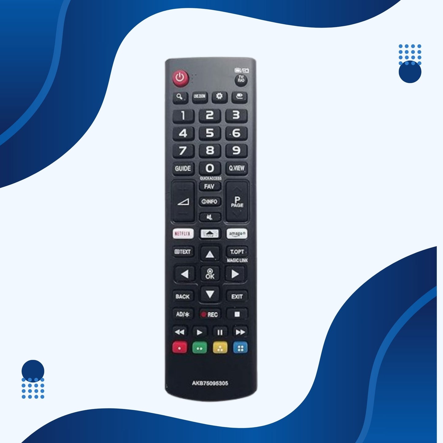 Flymaster Universal Remote for LG Smart LED, LCD, HD, Plasma TVs | Prime Video & Netflix Buttons | Compatible with All LG Models