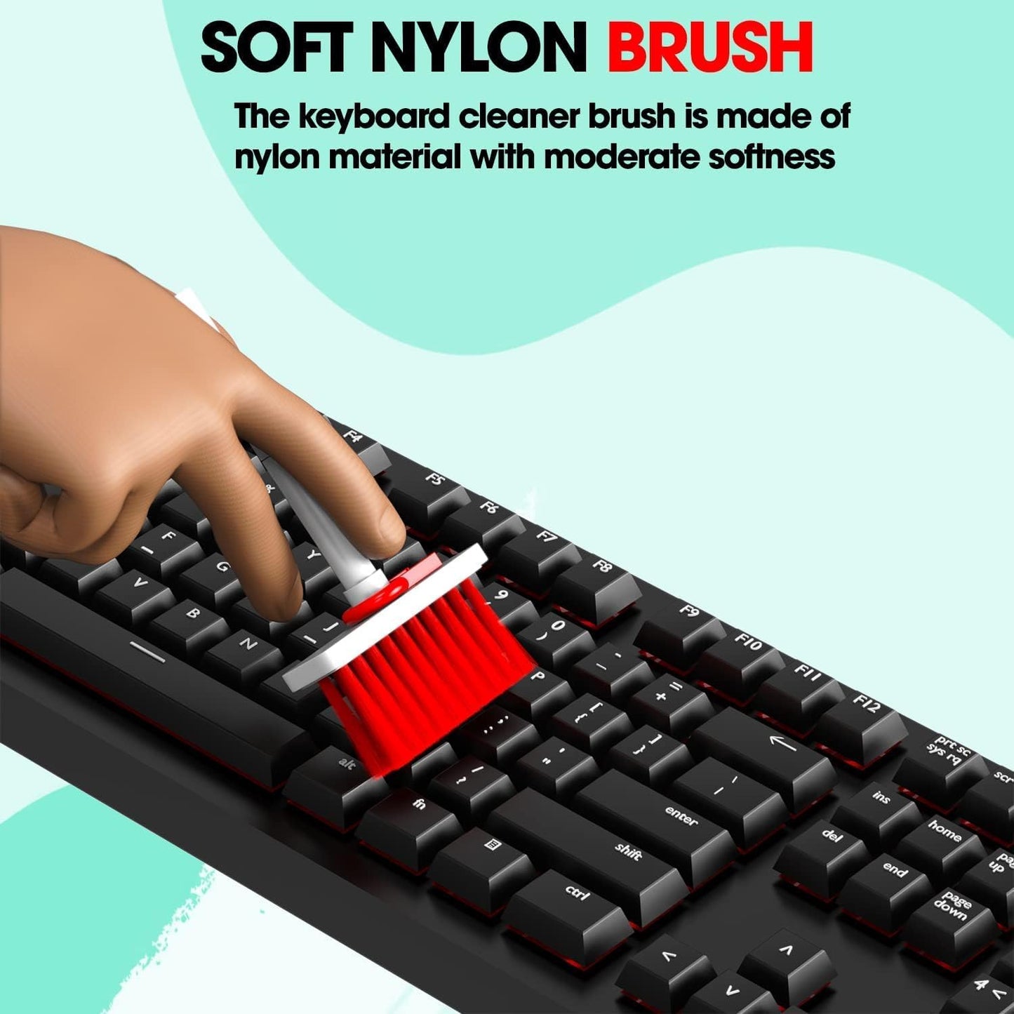 5 in 1 Soft Brush Multi-Function Cleaning Tools Kit for Keyboard & Earphone Cleaner Soft High-Density Brush Set with Keycap Puller Corner Gap Duster Gadget for Laptop Air pods Pro Camera Lens - Flymaster Shop