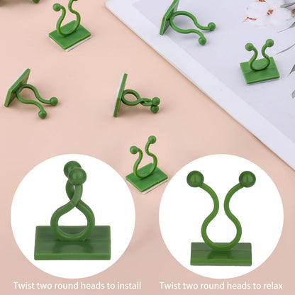 ® 50Pcs Wall Fixture Clips for Plant Climbing Vine Plant Climbing Wall Fixer Self-Adhesive Hook, Wall Vines Fixture Wall Hook Vines Climbing Clip for Home (Green) - Flymaster Shop