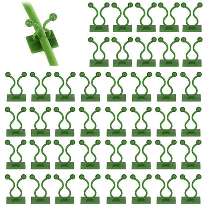 ® 50Pcs Wall Fixture Clips for Plant Climbing Vine Plant Climbing Wall Fixer Self-Adhesive Hook, Wall Vines Fixture Wall Hook Vines Climbing Clip for Home (Green) - Flymaster Shop