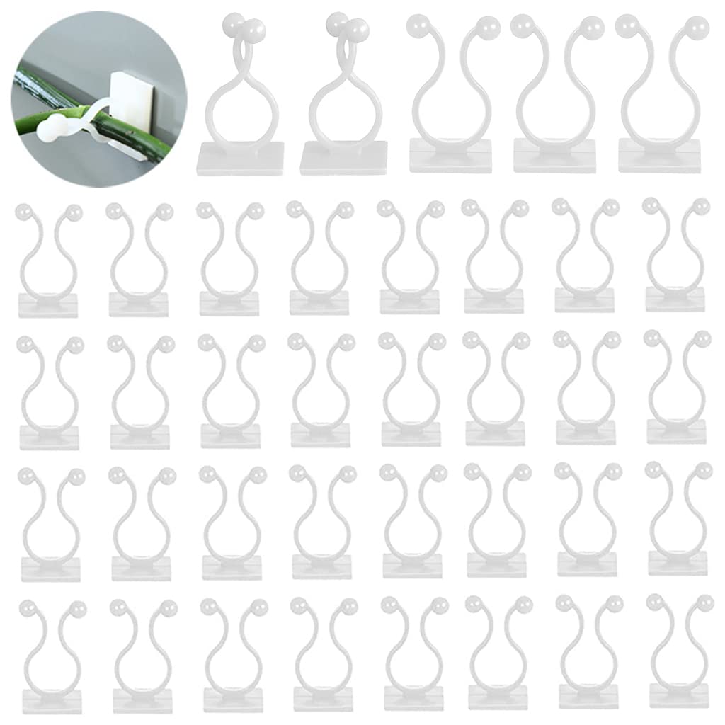 ® 50Pcs Wall Fixture Clips for Plant Climbing Vine Plant Climbing Wall Fixer Self-Adhesive Hook, Wall Vines Fixture Wall Hook Vines Climbing Clip for Home (Green) - Flymaster Shop