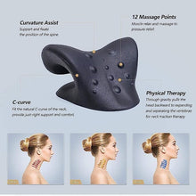 Neck And Shoulder Relaxer For Tmj Pain Relief And Cervical Traction Device For Spine Alignment | Neck Stretcher Chiropractic Pillow For Neck Pain Relief (BLUE)