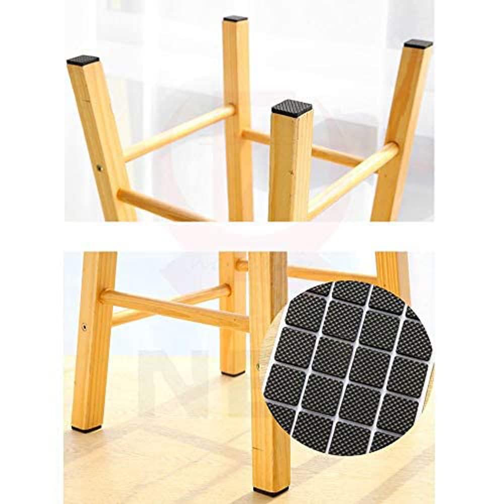 18Pc Self Adhesive Black Square Soft EVA Like Rubber Furniture Protection Non Slip Anti Skid Scratch Proof Buffer Bumper Floor Noise Insulation Bush Leg Pads Guards