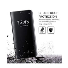 Samsung J3 Clear View Electroplate Mirror Protective Leather Flip Cover with Glass - Premium, Stylish, and Durable Case for Ultimate Protection and Functionality.