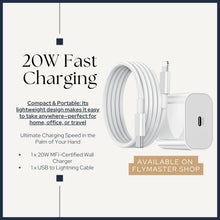 20W MFi-Certified Fast Charger & Cable for iPhone 14/13/12/11/X/XR Series – White