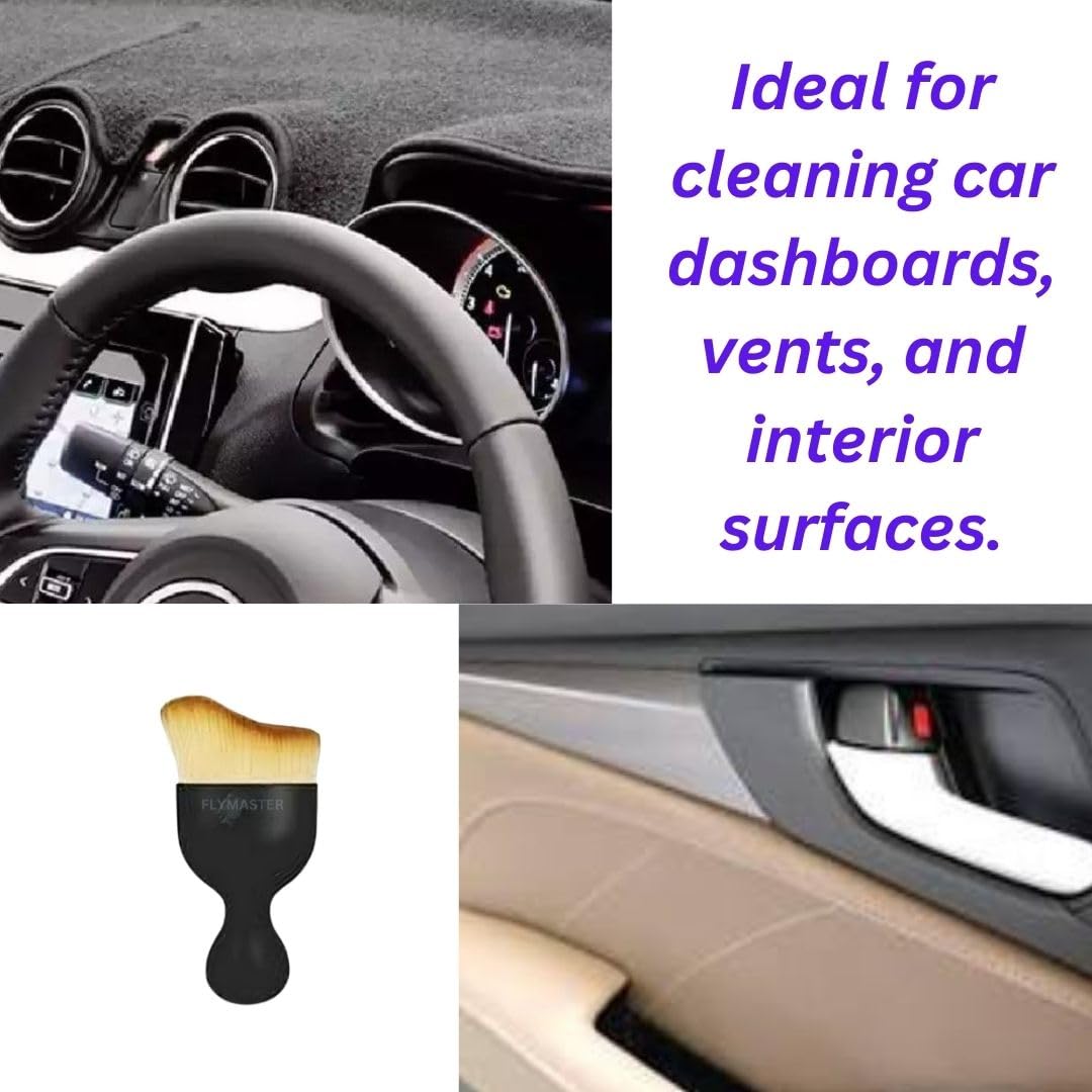 Ergonomic Car Cleaning Brushes, Dashboard Cleaner, Secure Grip Handles, Durable Construction