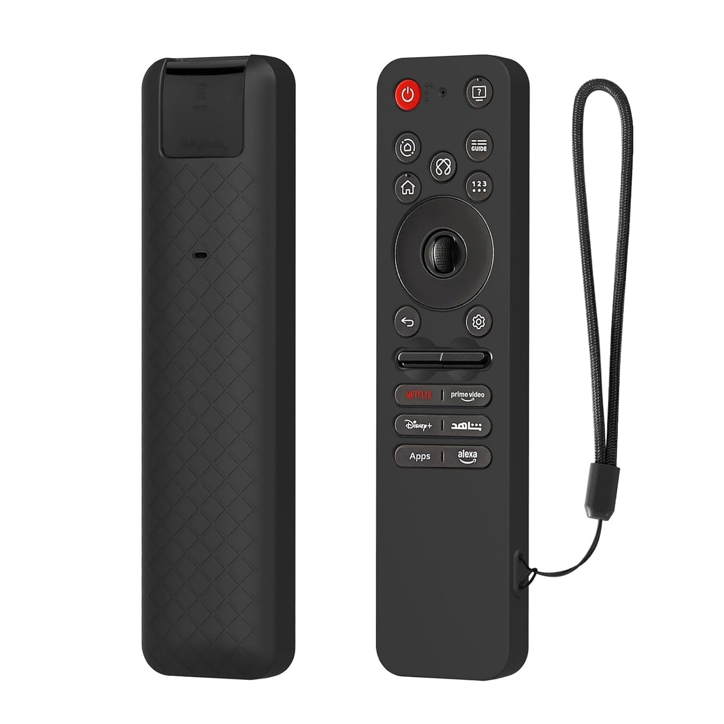 Silicone Tv Remote Cover Compatible with LG Smart TV Remote Cover - 2025 and Above Model LG MR25GA TV Protective Case with Lanyard [Remote NOT Included] (Black)