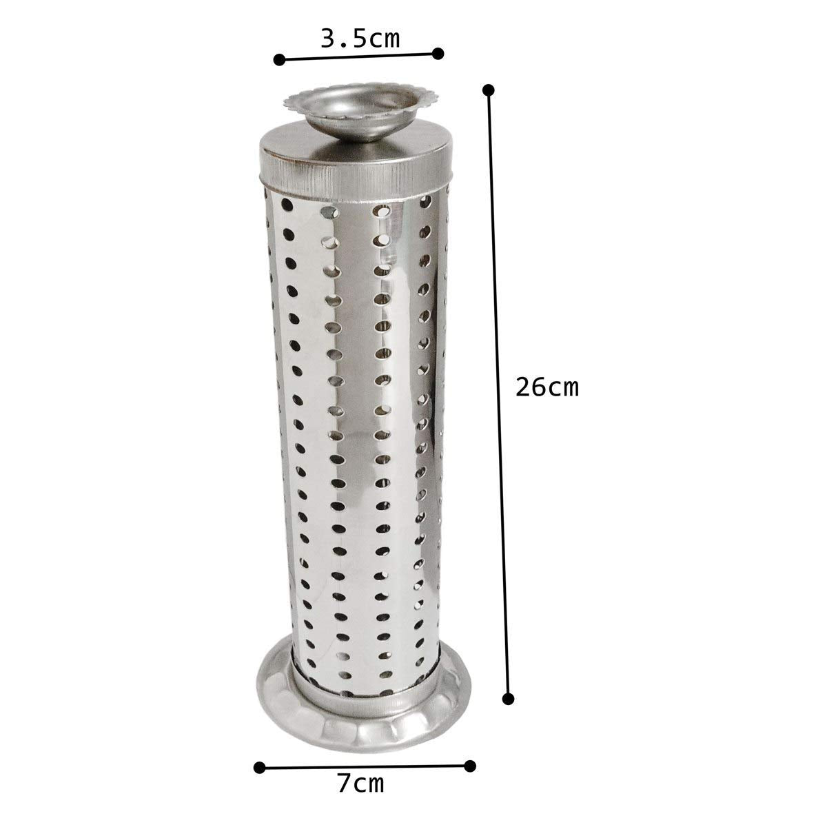 Safety Agarbatti Stand Steel Incense Holder (Silver, Pack of 2)(Cylindrical)