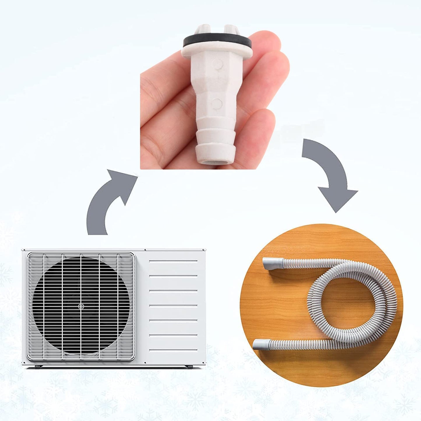 Water Drain Outlet Pipe Adapter Nozzle Hose Connector Straight Type for Air Conditioners - 1 No.