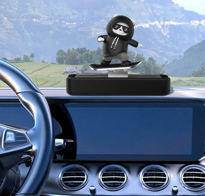 Car Skateboard Sliding Teddy Decoration (Black) – Cute Dashboard Figurine Showpiece for Car, Office, and Home Table Display car Accessories 2025