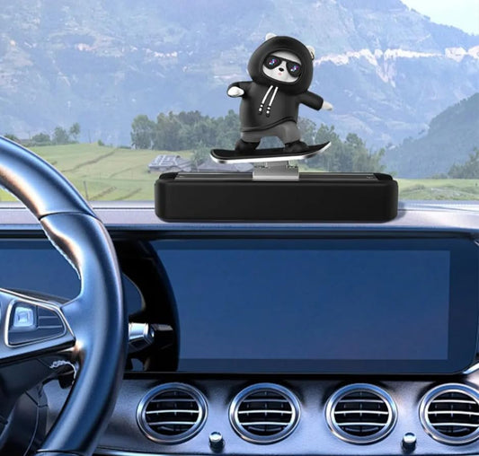 Car Skateboard Sliding Teddy Decoration (Black) – Cute Dashboard Figurine Showpiece for Car, Office, and Home Table Display car Accessories 2025