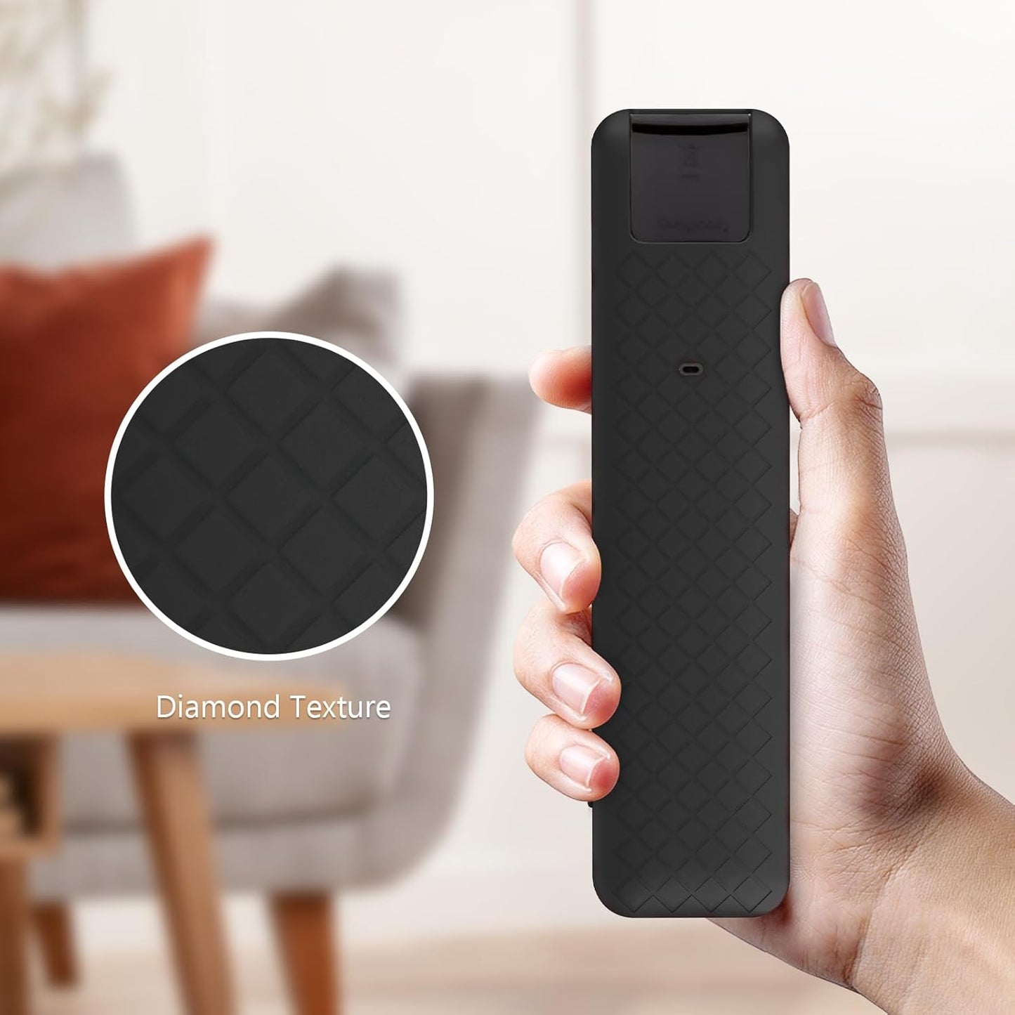 Silicone Tv Remote Cover Compatible with LG Smart TV Remote Cover - 2025 and Above Model LG MR25GA TV Protective Case with Lanyard [Remote NOT Included] (Black)