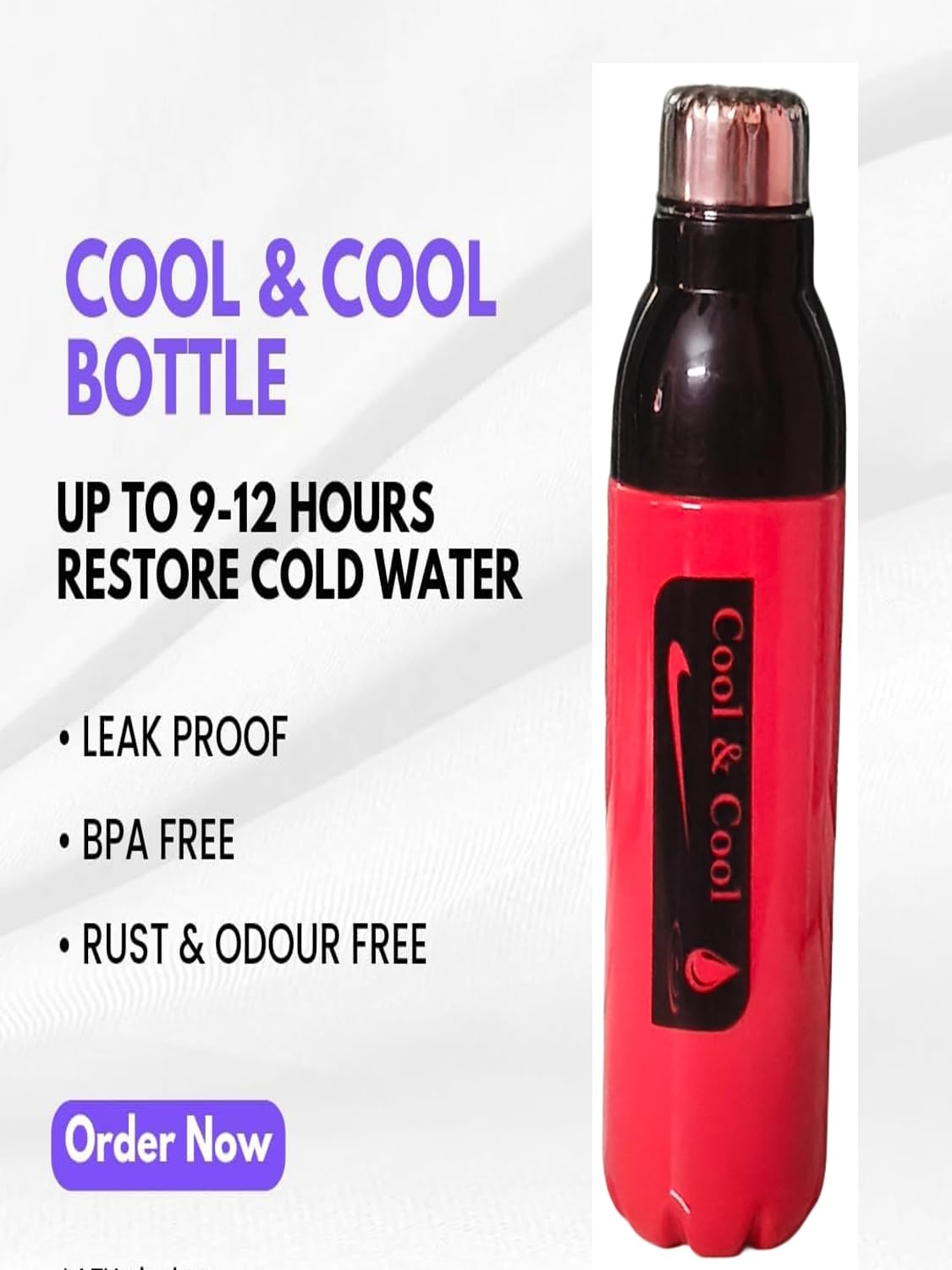 Spare Lid For Cool & Cool Plastic Vacuum Insulated Bottle – Double Wall Pink Flask Bottle (Lid/Cap Only)