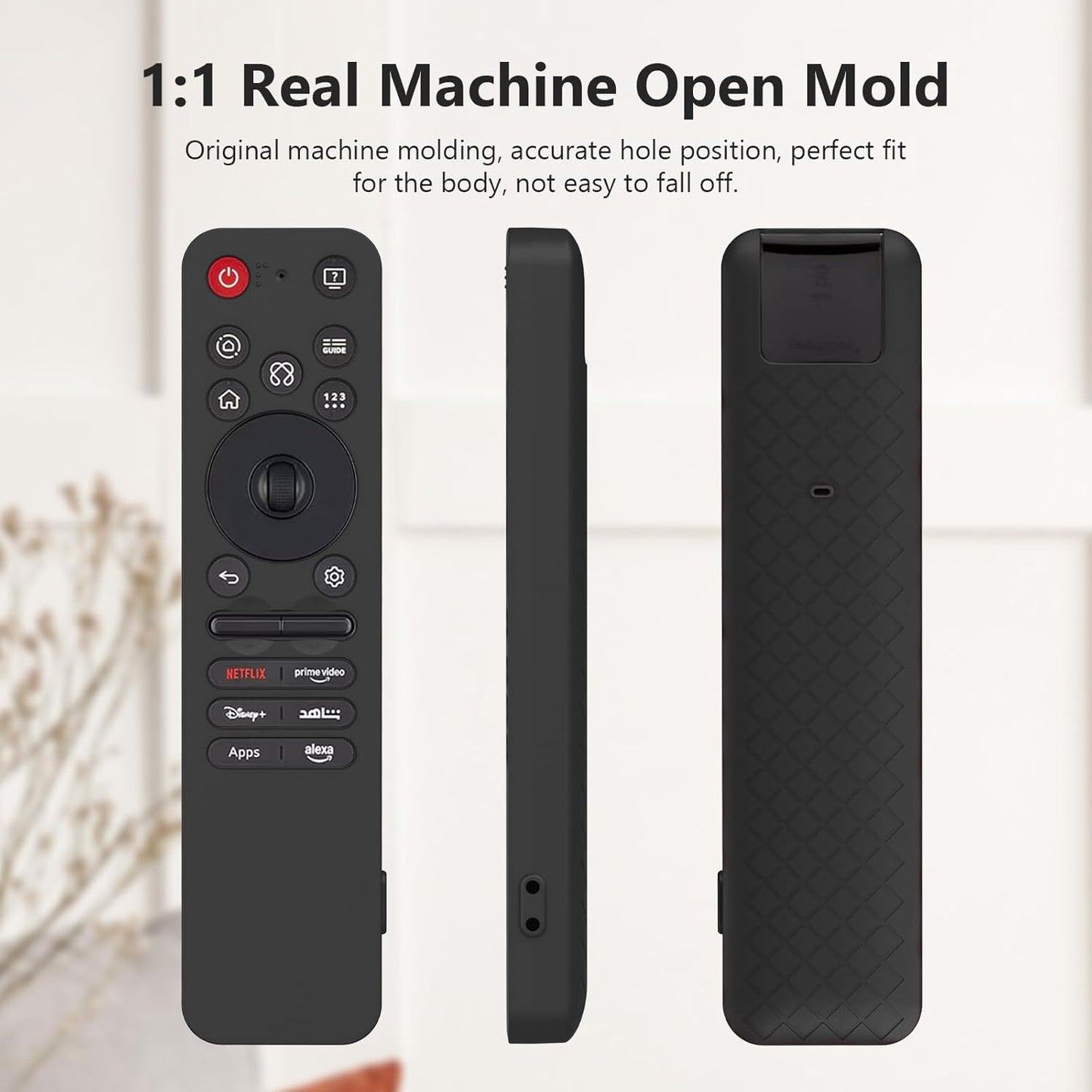 Silicone Tv Remote Cover Compatible with LG Smart TV Remote Cover - 2025 and Above Model LG MR25GA TV Protective Case with Lanyard [Remote NOT Included] (Black)