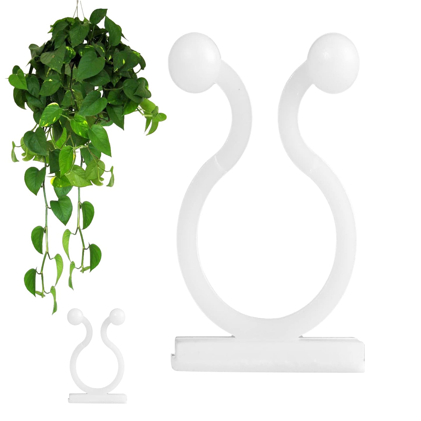 ® 50Pcs Wall Fixture Clips for Plant Climbing Vine Plant Climbing Wall Fixer Self-Adhesive Hook, Wall Vines Fixture Wall Hook Vines Climbing Clip for Home (Green)