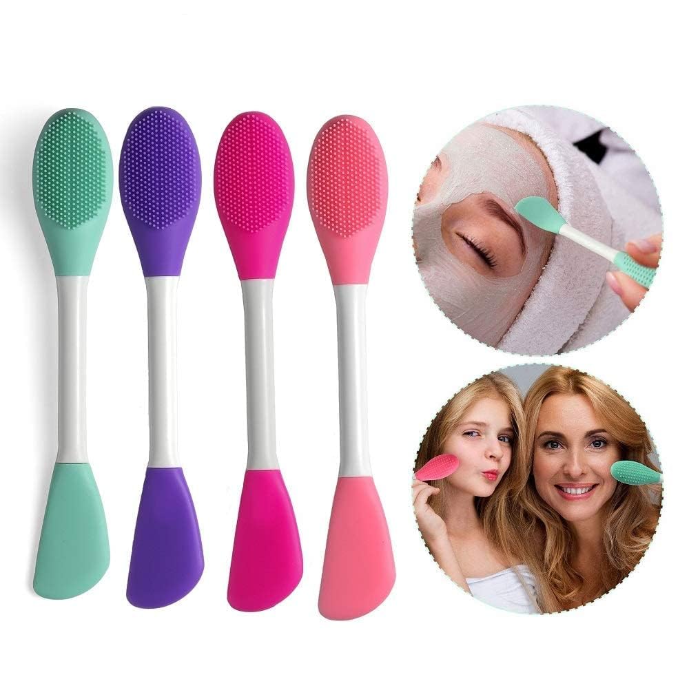 Brushes,Double-Ended Silicone Face Mask Brush,Facial Cleansing Brush, Premium Soft Facial Masks Other Skin Care Applicator Tool for Cream, Body Lotion, Moisturizer - Multicolor (PACK OF 1)