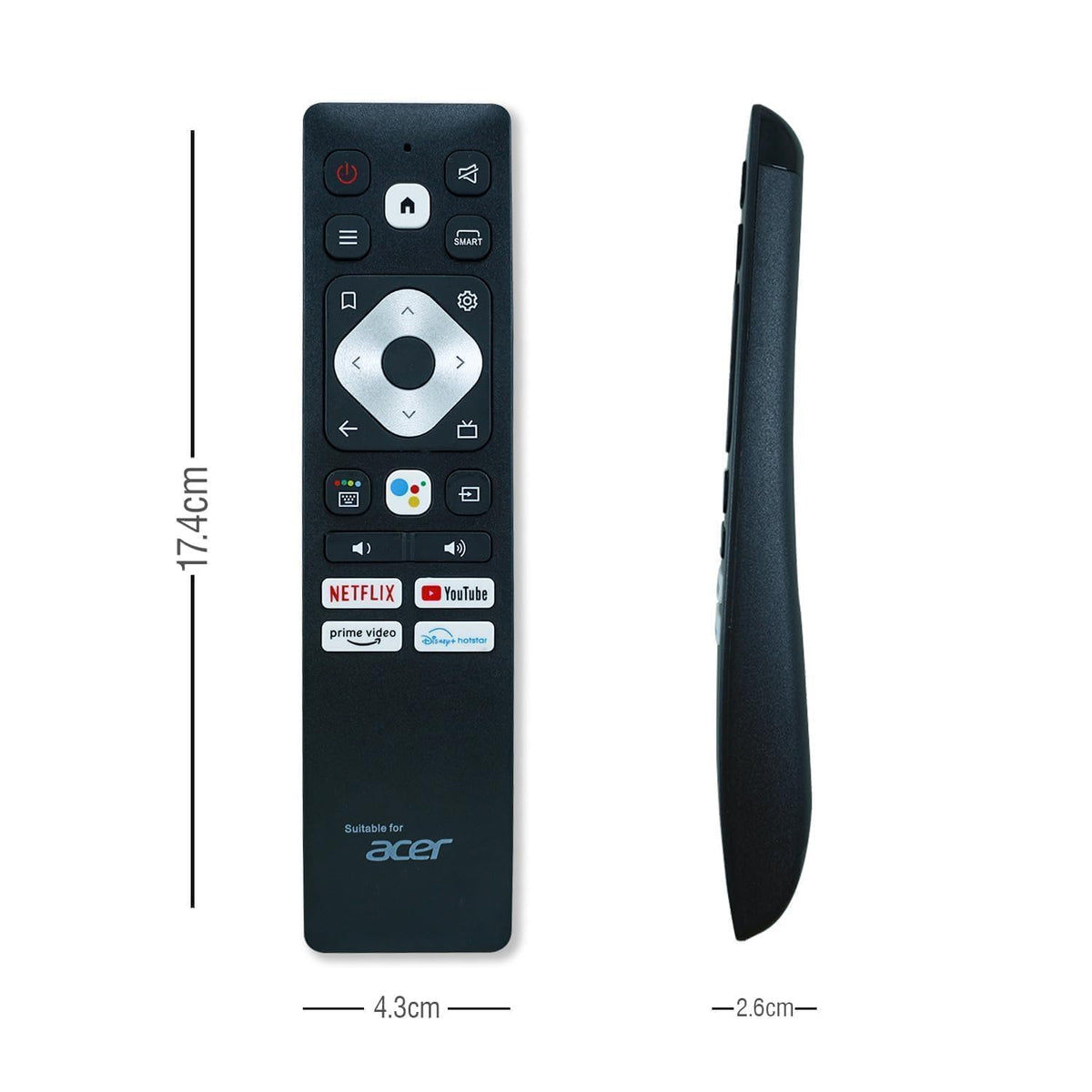 flymaster LED Smart TV Remote (With Voice) Compatible For  ACER Tv Remote Controller (Black)