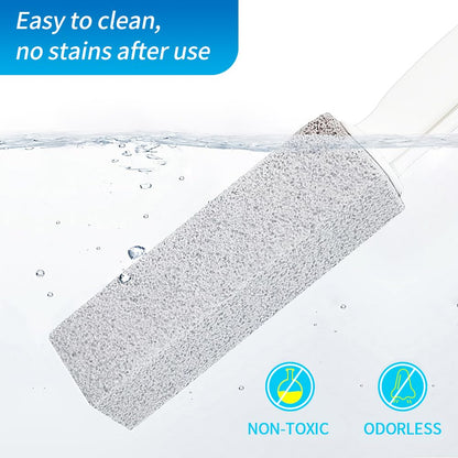 Pumice Stone for Toilet Bowl Cleaning,Pumice Stick with Handle,Powerfully Away Limescale Stain,Hard Water Ring, Calcium Buildup,Iron,Rust.Remover for Tile Bath-tub - 2 Pack
