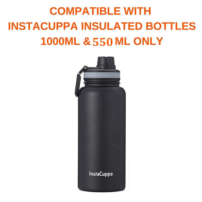 InstaCuppa Sports Sipper Lid Add On Thermosteel Bottle, Plastic, Black, 0.55 Litre