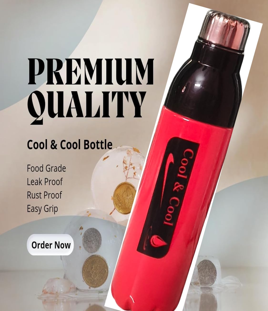 Spare Lid For Cool & Cool Plastic Vacuum Insulated Bottle – Double Wall Pink Flask Bottle (Lid/Cap Only)