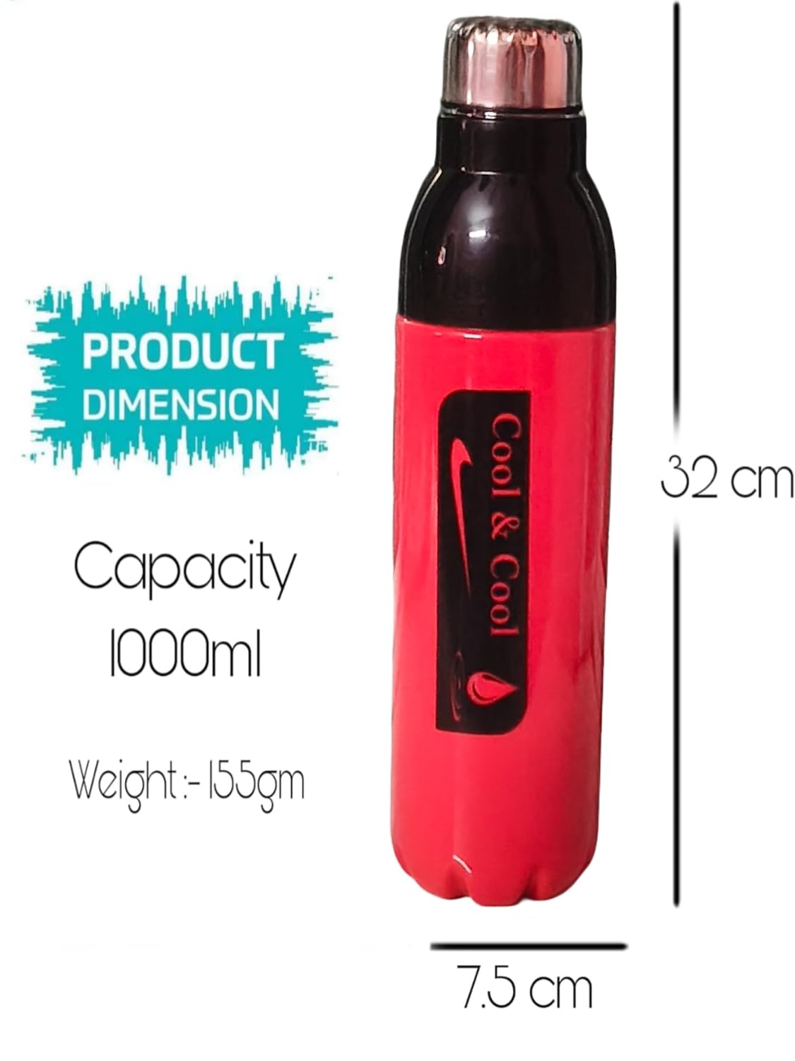 Spare Lid For Cool & Cool Plastic Vacuum Insulated Bottle – Double Wall Pink Flask Bottle (Lid/Cap Only)