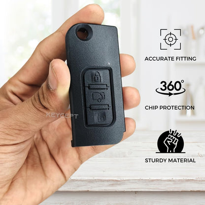 Premium for XUV 500 - (Front ONLY) Durable 3 Button Remote flip Key housing/Body/case Replacement