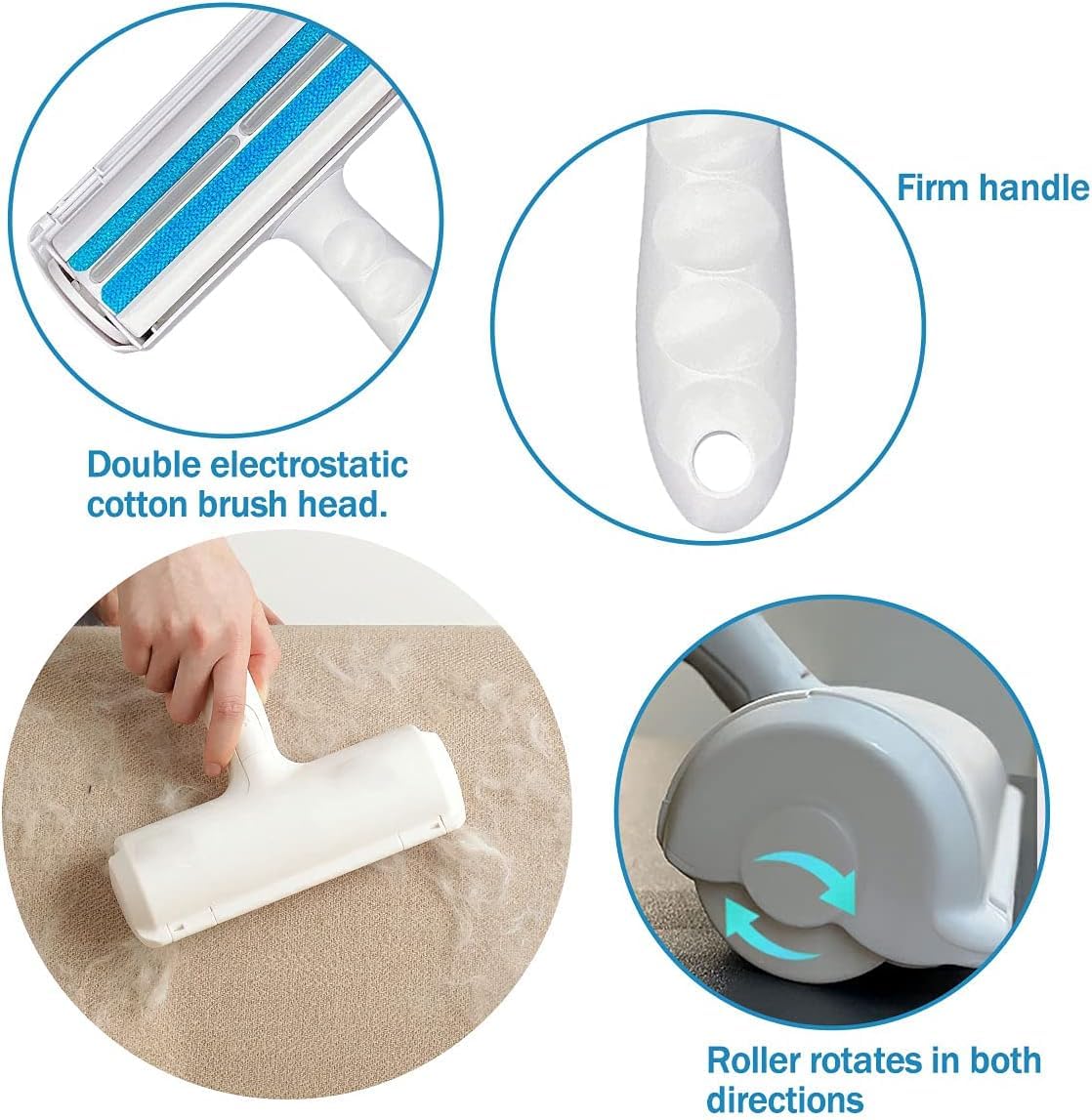 Reusable Dog Hair Remover Roller Dog Cat and Other Pets Hairs Cleaning Lint Fur Brush Rollers Easy Hair Removal Furniture, Clothes, Sofa, Carpet, Couch, Bedding (Dog Hair Remover)