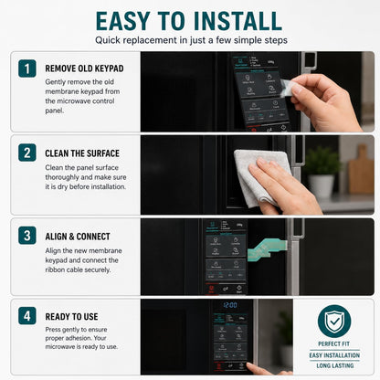 Replacement Membrane Touch Keypad for Samsung Microwave Oven MW73AD MW-73AD, Black